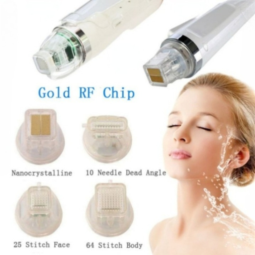 Disposable Replacement 10 25 64 Nano Pin Head Gold Cartridge Fractional Rf Microneedle Microneedling Machine Cartridges Tips261.4 18