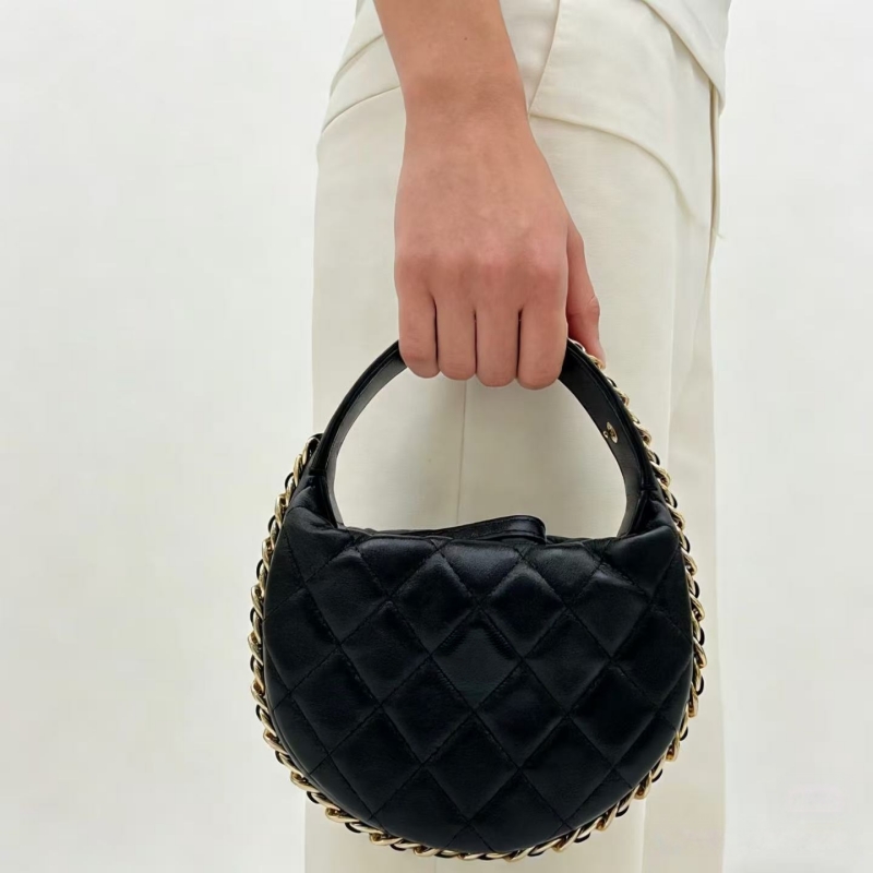 12A Women Designer Vintage Quilted Hula Hoop Handbag Fashion Mini Crescent Bags Chain around pouch Hobo Sheepskin Leather Casual Daily Party Ladies