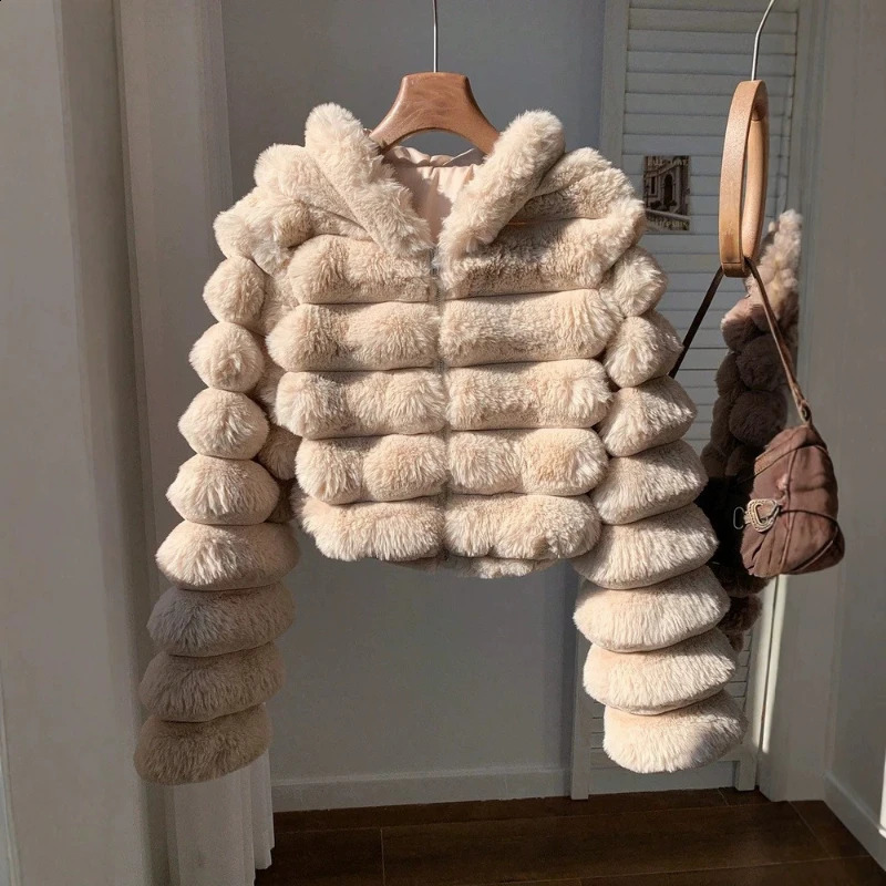 Women Faux Fur Short Coats Jackets Hooded Coat Thick Warm Y2k Streetwear Jacket Elegant Work Outerwear Autumn Winter 2026 260922