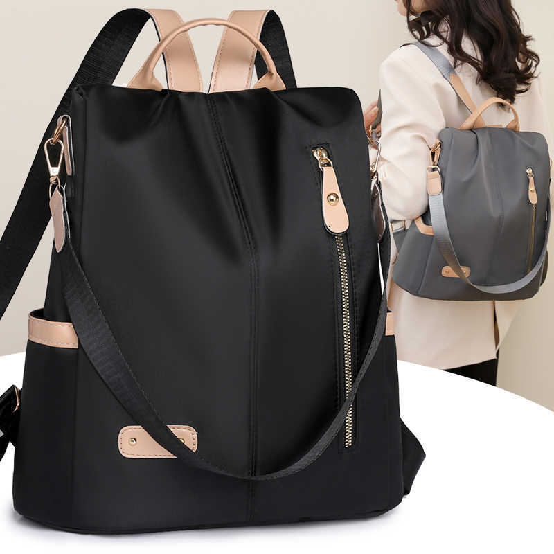 Zaino da viaggio da donna stile Zaino Borse a tracolla in nylon impermeabili casual Borse da donna di grande capacità Zaino Borsa da scuola Borsa da