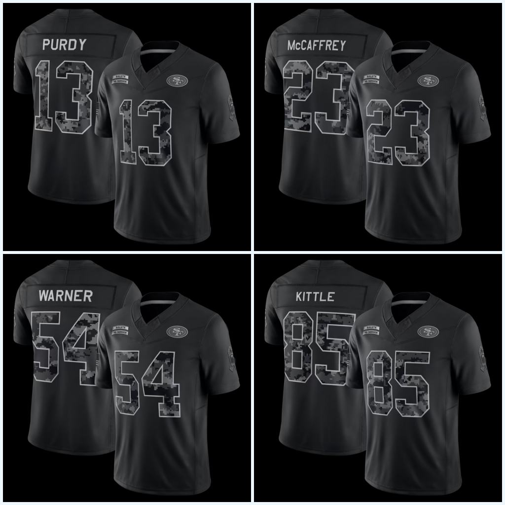 Personalization Custom Christian McCaffrey 2026 Salute Service Brock Purdy Fred Warner Football Jerseys San FranciscoEbroidered49erss Any Name Numbe
