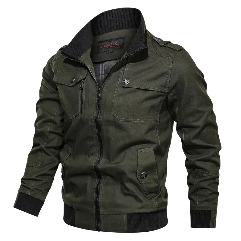 Spring Autumn Jacket Men Cotton Windbreaker Bomber Coat Military Men's Tactics Jackets Man Cargo Casual Jacket Mens Clothes 260921