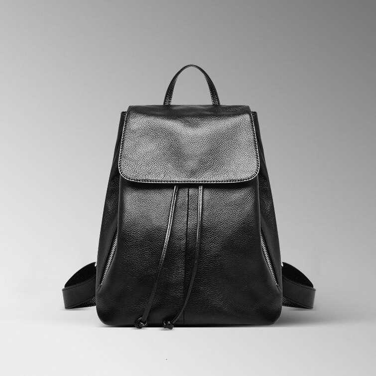 Style Women's Vintage Genuine Backpack Leather Drawstring Backpack Soft Flap Closure Casual Daypack for Work Travel Daily Use H260922