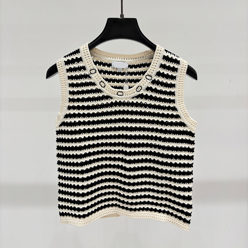 Designer Women Y2K Knit Cropped Vest Sleeveless Slim Fit Letter Embroidered Tank Top Summer Spring Date Vacation Party Daily Casual Wear
