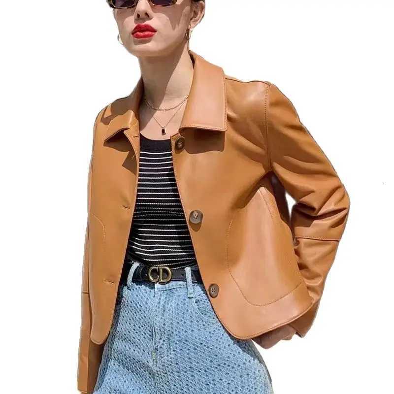 Leather New Women Jacket 2022 Fashion Ladies Outerwear Female Turn-Down Collar Motor Biker PU Coat C260921