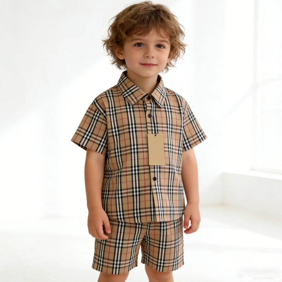 2 Piece Letter Print Kids Clothing Set Designer T Shirt Shorts Casual Sporty European American Style for Boys Girls Children Ages 1-14 School Outdoo