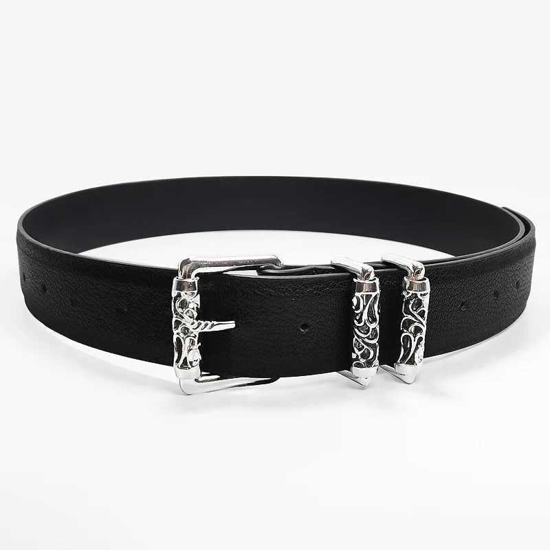 Belts Black Punk Decorative Belt Y2K Style Retro American Culture Women's Jeans Belt Individuality Leather Belt Fashion Accessory Q260921