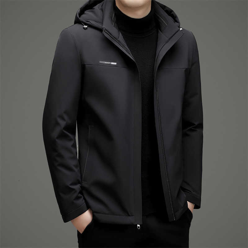 Casual Men's Business Down Parkas Men's Warm Hooded Duck Down Jackets Autumn Winter Streetwear Padded Puffer Coats Outdoor Windproof Tops