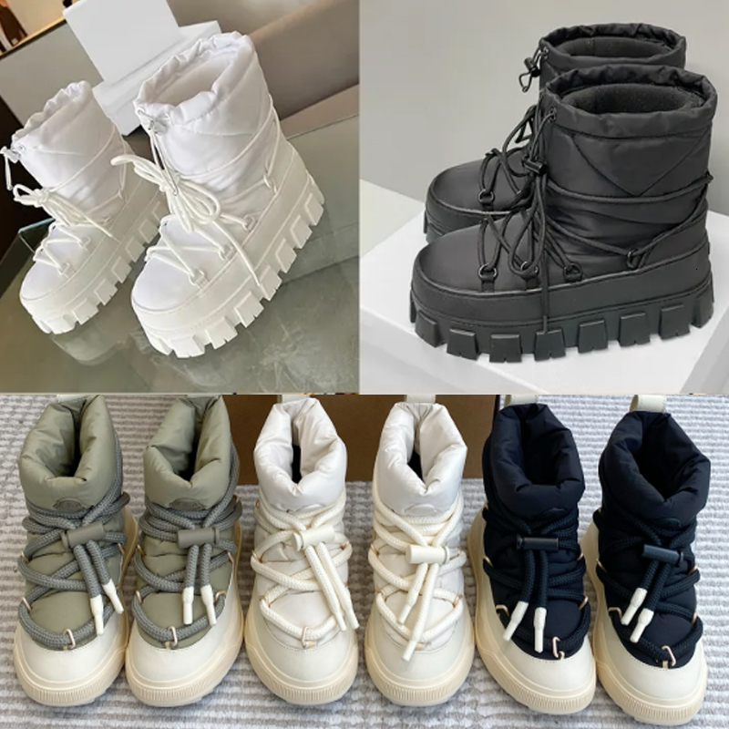 Designer Boots Mens Womens Ski Boots Altive Mid Snow Boots Quilted Winter Skiing Boots Platform Booties Casual Shoes Lace Up Boots Non Slip Sole 100