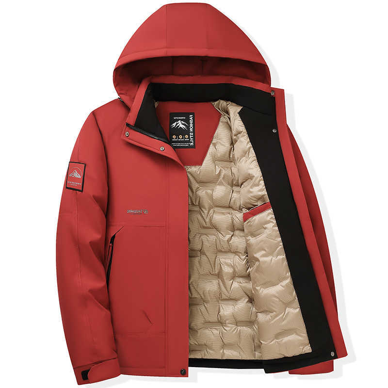 Quality Men's Down Parkas High Men's Business Outdoor Cotton Padded Jacket 2026 Winter Hat Detachable Top Parka Thermal Warm Windproof Dow