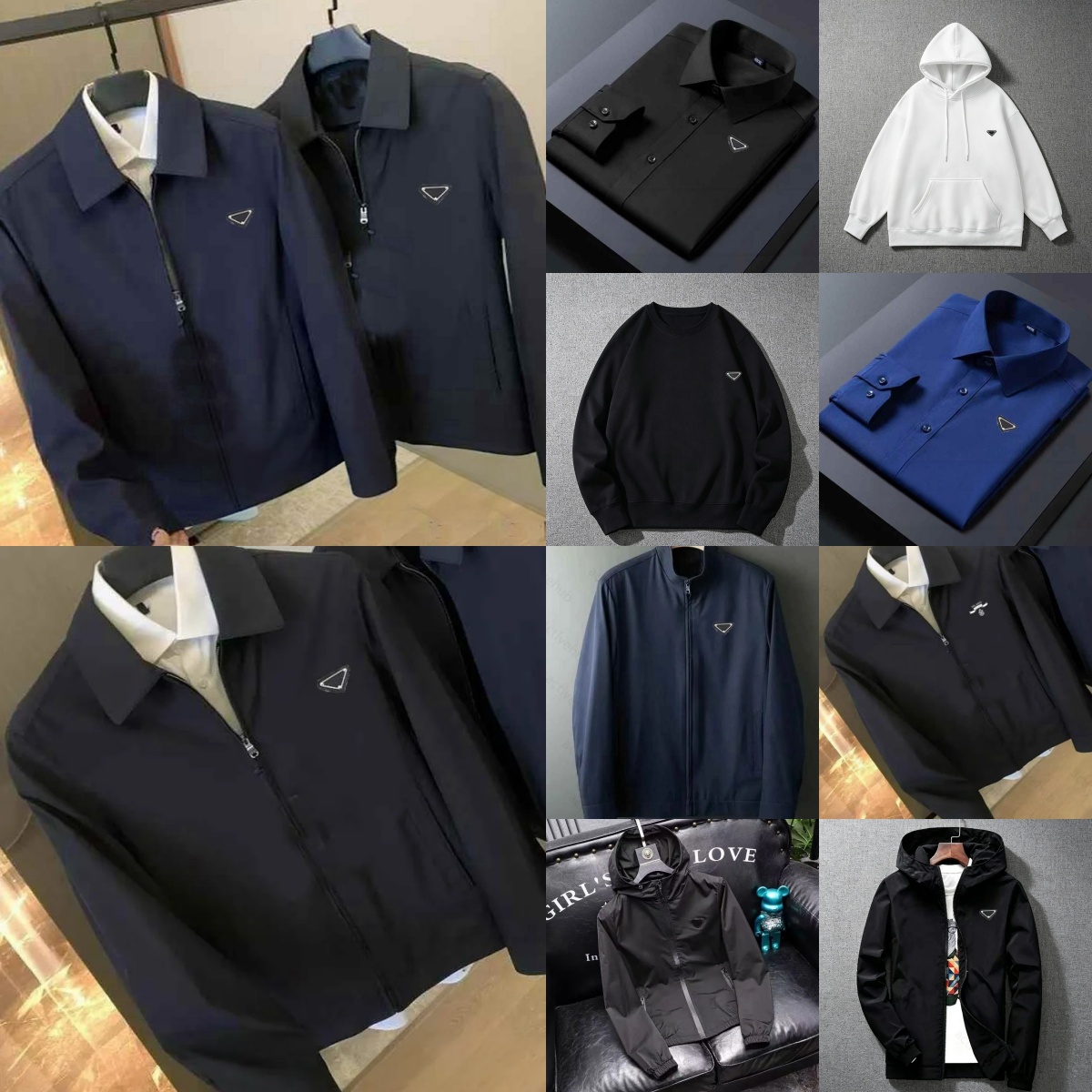 designer Mens Jackets 3D Triangle Lapel Collar Spring Autumn Sweater Formal Coats Windshield Baseball Jackets Hoody Outerwear Coat Fashion quarter z