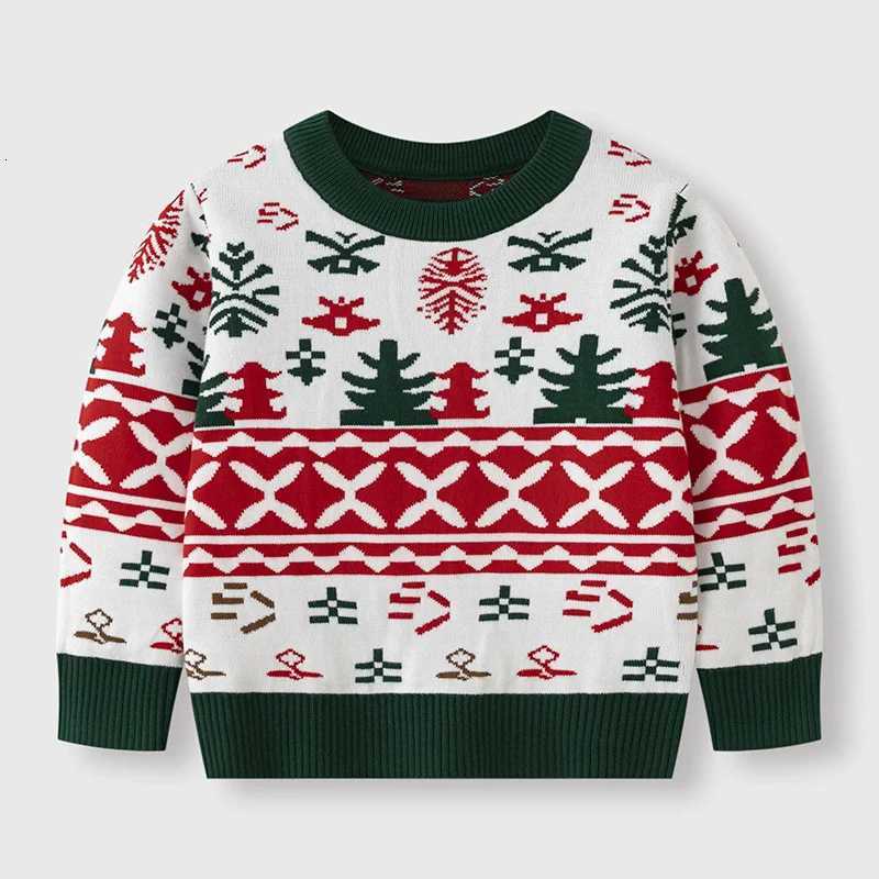 New Fall Winter Kids Pullover Sweaters Christmas Boys Girls Warm Round-Neck Pullovers Children's Fashion Knitted Clothing 3-7 Years C260921