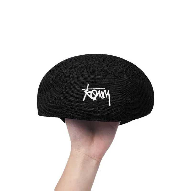 Wool Berets Size 58-60cm Big Beret Hat Women Men Summer Knitted Thin Breathable Mesh Berets Cap Autumn Winter Beanie Stars Same Style N260918