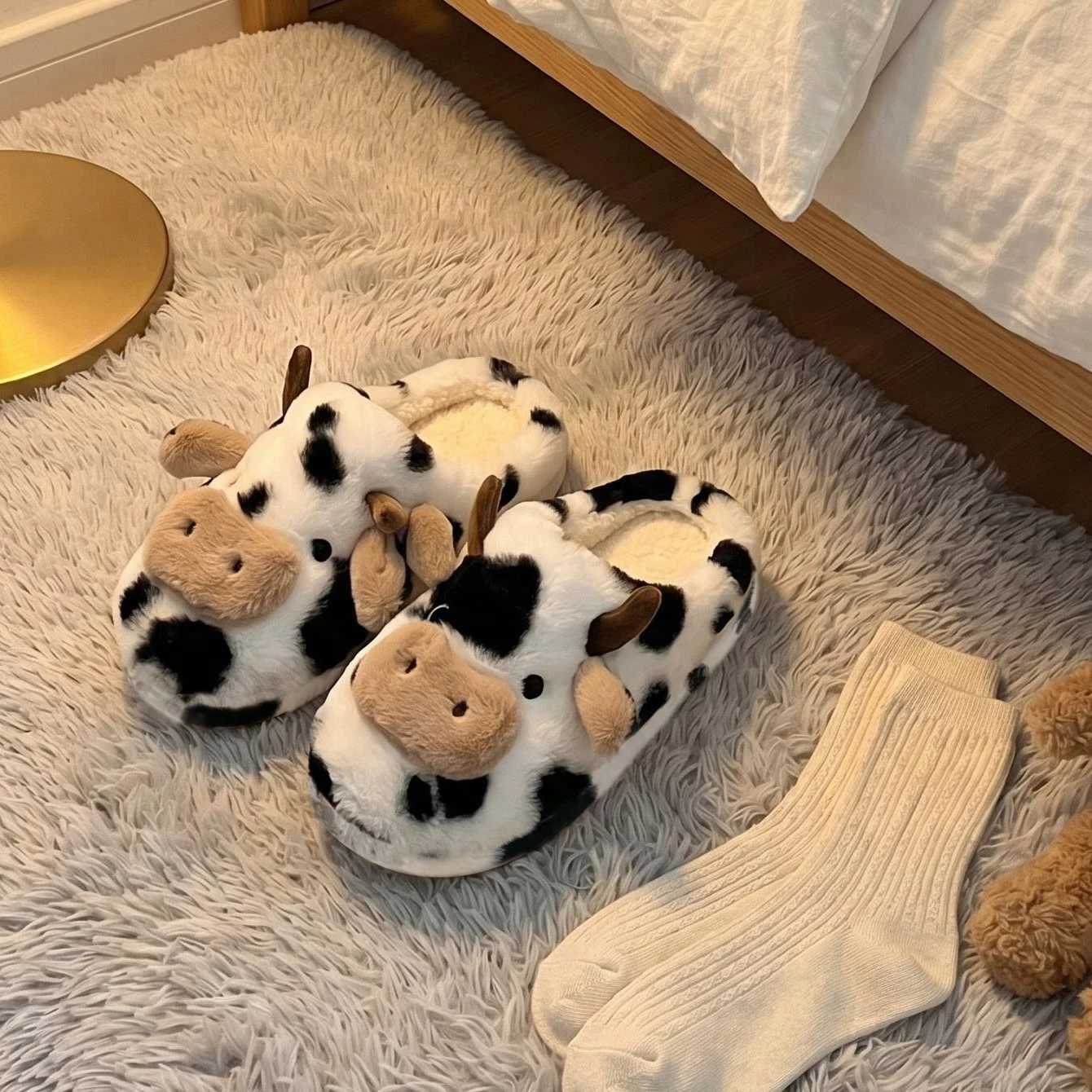A Pair of Cute Cartoon 3D Cow Plus for WomenTop Choice for Holiday Gifts T260922