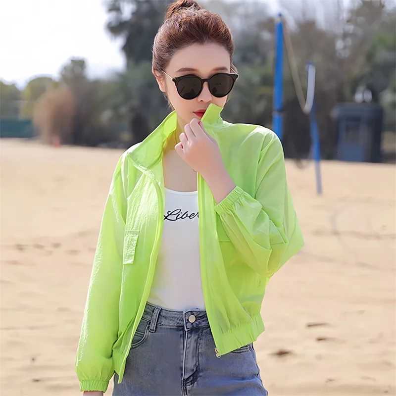 Women's Jackets 2025 Loose Sunscreen Clothing Women's Summer Short Jacket Zip-up UV-protection Thin Coat Batwing Sleeve Outdoor Sports Jac
