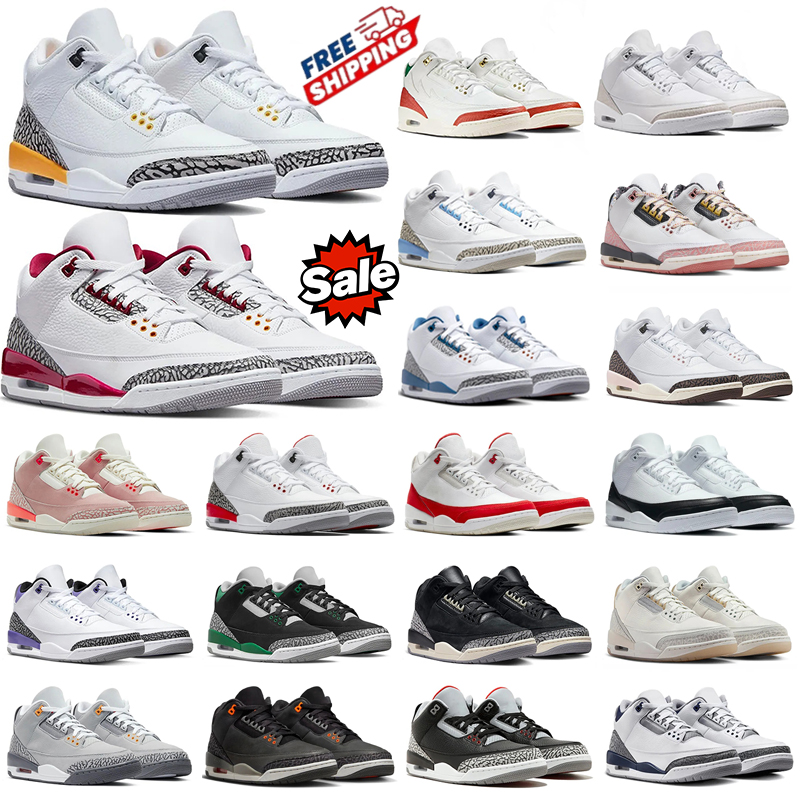 Free shipping designer basketball Shoes 3 3s Men Women casual Shoes Black Cat Pine Red Green Dark Iris Muslin Cool Grey Breathable Outdoor Trainers