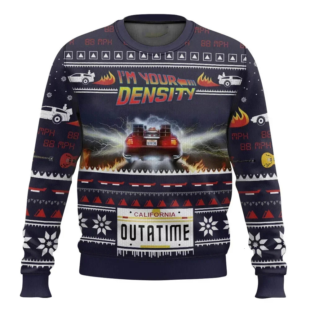 2026 autumn and winter Back To The Future Ugly Christmas sweaters cartoon anime men's and women's pullovers sportswear 260922