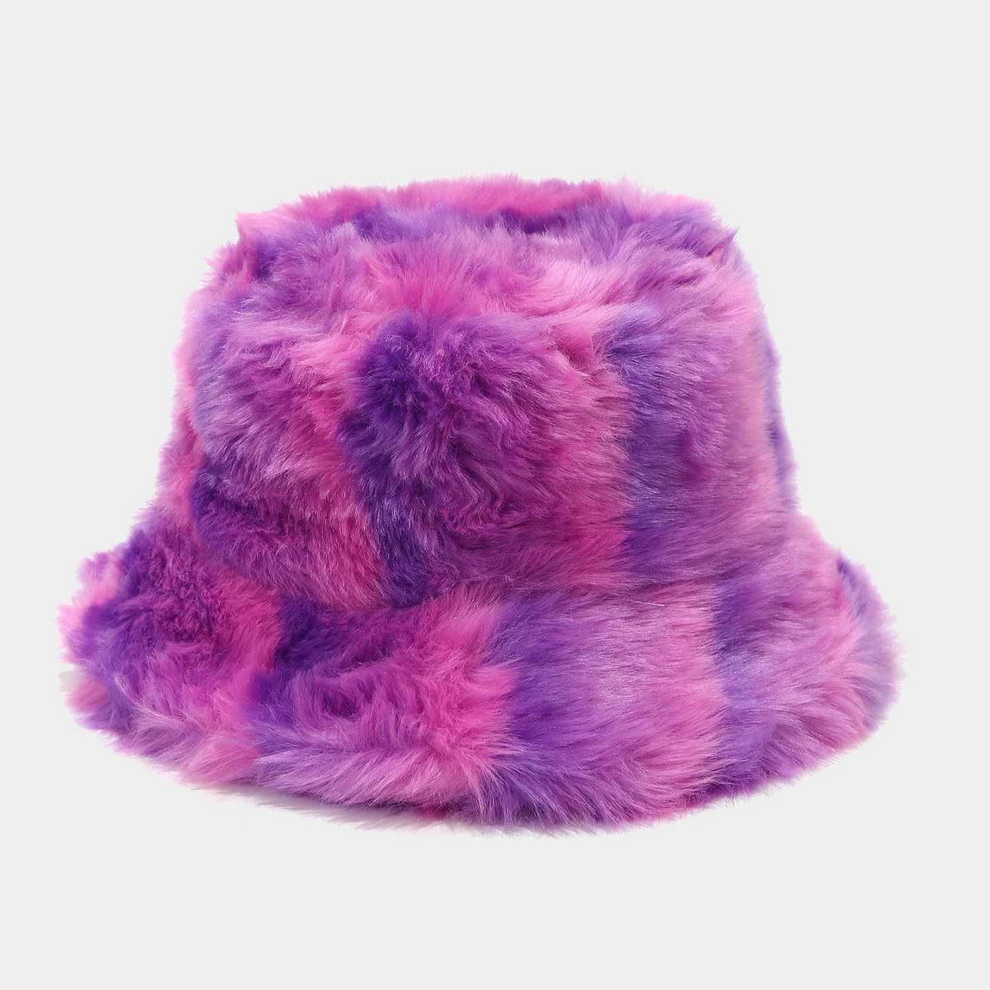 Colorful Plush Winter Bucket Hat Fashion Woman Outdoor Sports Fisherman Cap Unisex Adult Casual Warm Autumn Panama Hats M260921