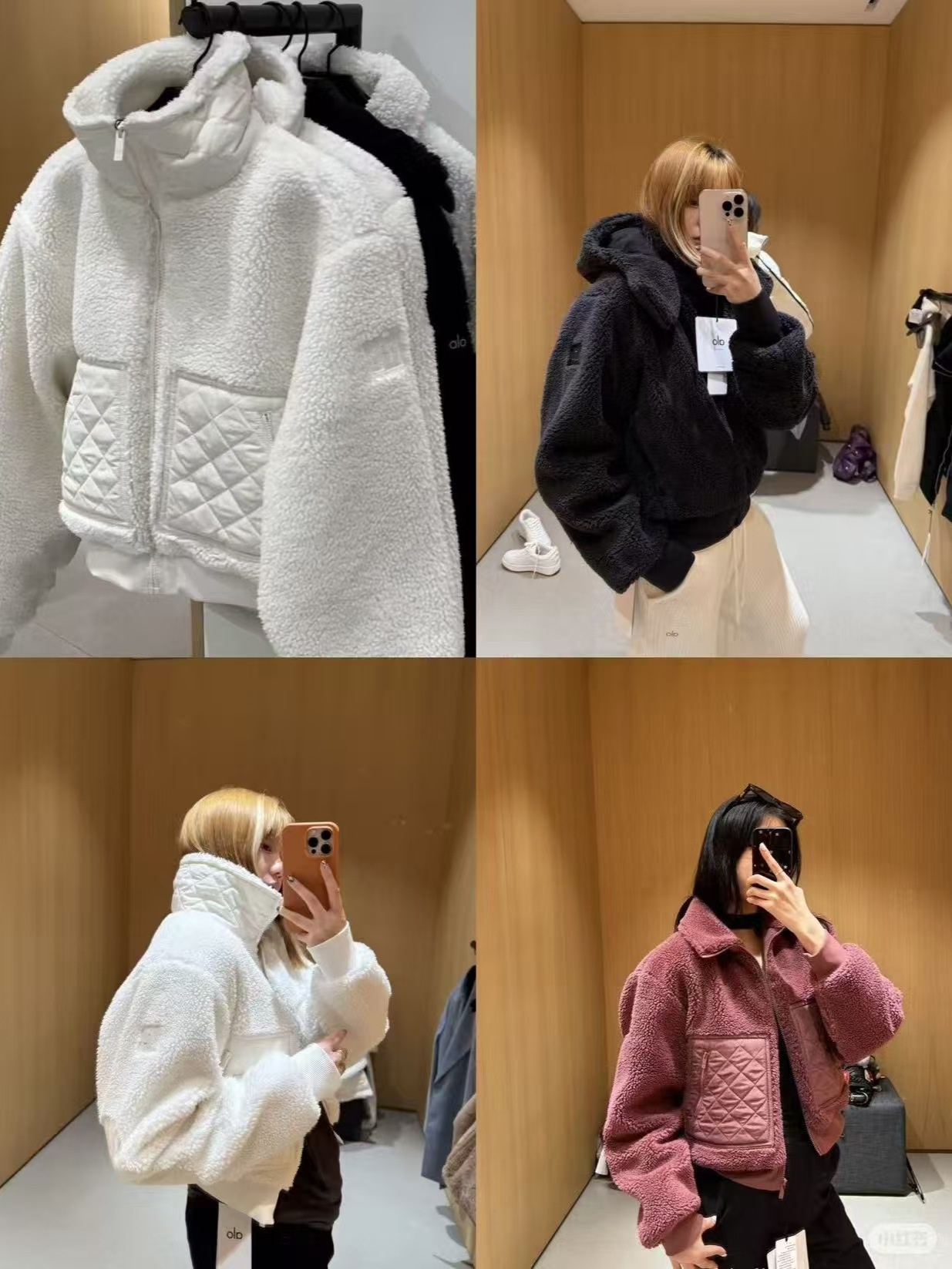Women Jackets Designer Sherpa Edge Bomber Jacket Yoga Cropped Foxy Teddy Puffer Jackets Winter Clothes Sleeves Gym Outfit Color Shaping Waist Fitnes