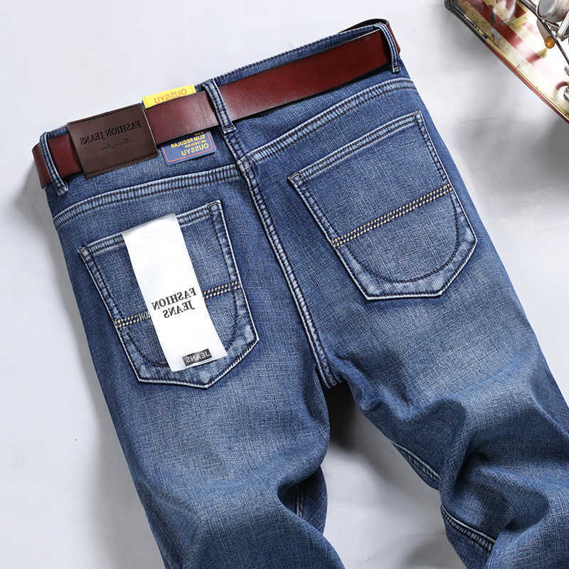Good Men's Jeans Quality Autumn Winter Men's Jeans Classic Retro Blue Denim Pants Work Straight Stretch Cotton Trousers Streetwear Plus Si
