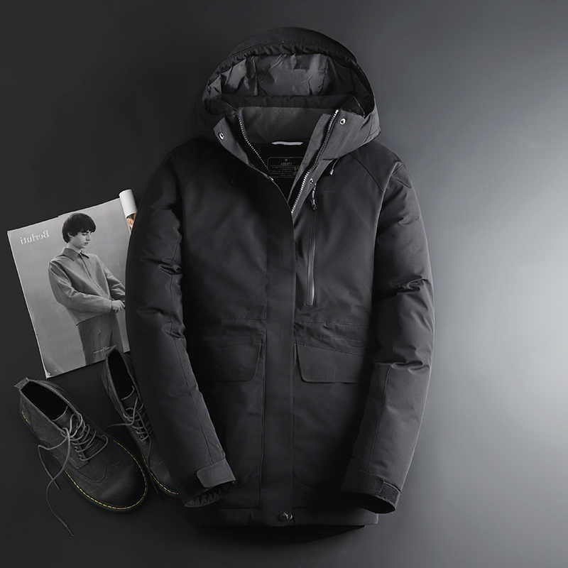 Men's Men's Down Winter Parkas Jacket Thicken Thermal Windbreaker White Duck Down Jacket Grey Black Outdoors Overcoats For Male C260922