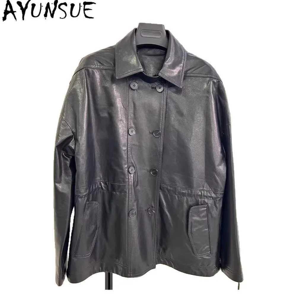 Real AYUNSUE 100% Leather Jacket Woman Clothing 2026 Autumn High-end Sheepskin Coat for Women Black Fashion Casaco Feminino C260921