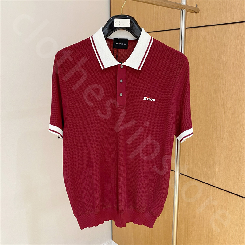Luxury Summer Mens Polos Kiton Classic Lapel Letter Casual Polo Shirt K1289