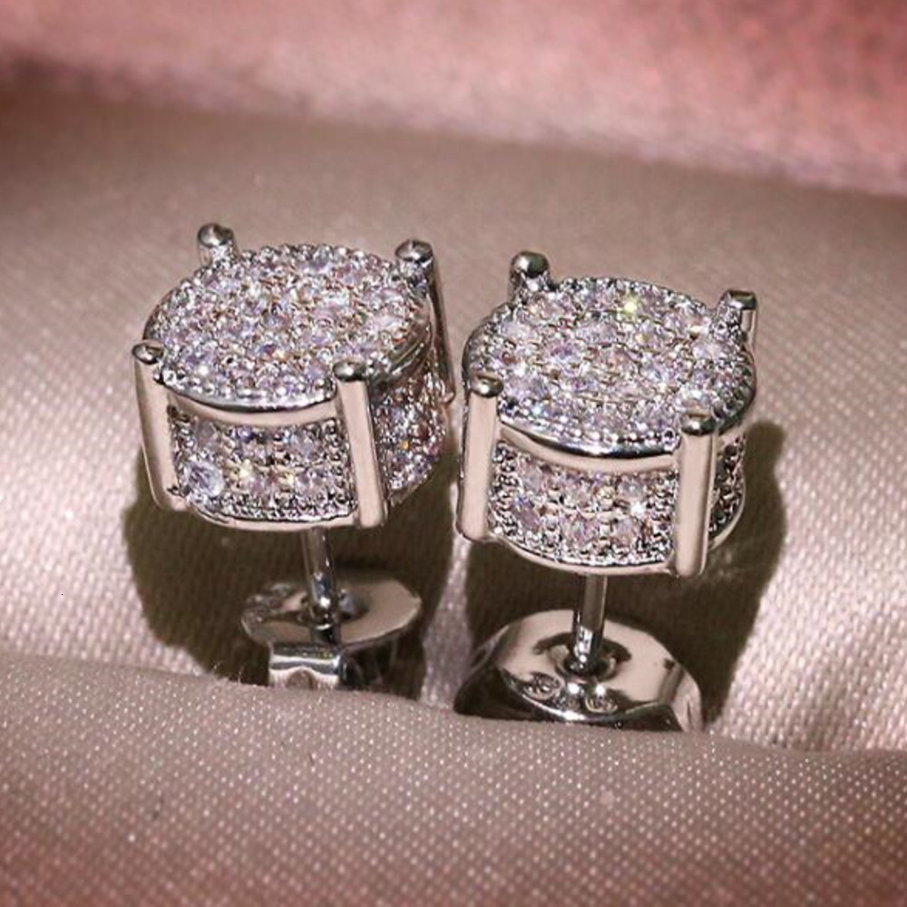Stud Men Womens Ins Fashion Shine Crystal Earrings Gold Silver Plated MINI Luxury Bling Diamond CZ zircon Earring aretes brincos ear rings earings J
