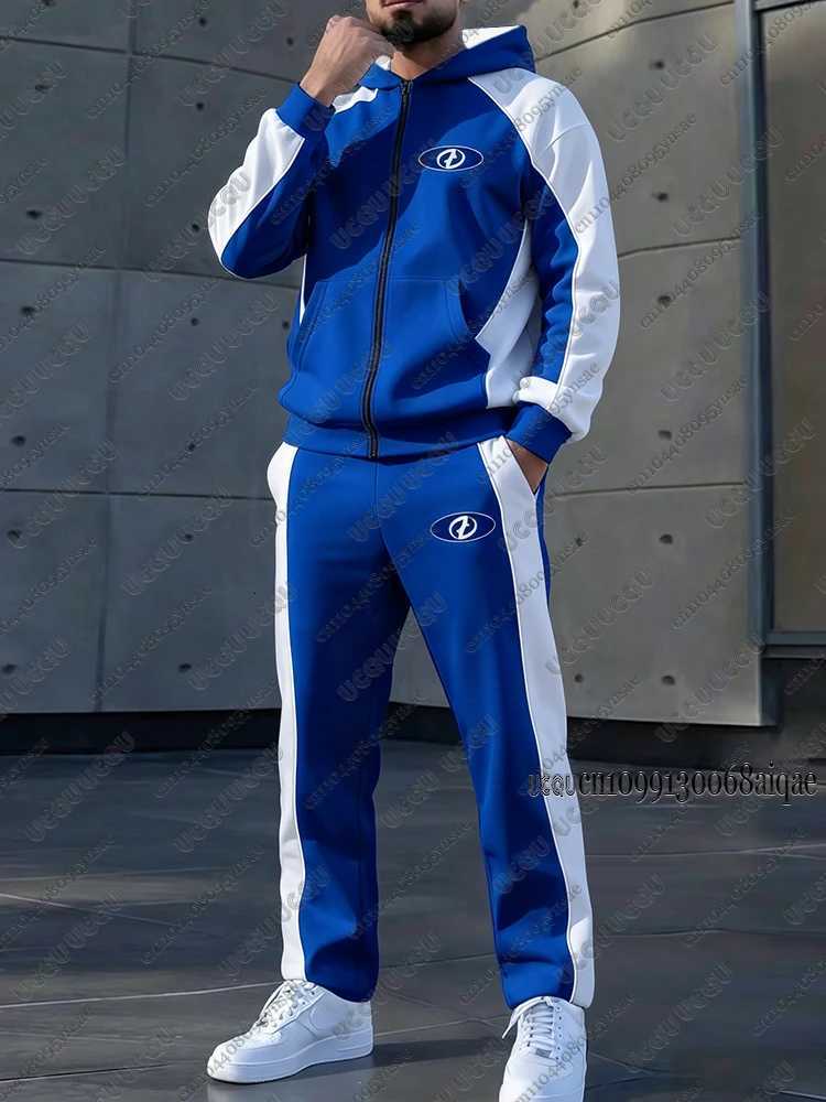 Winter Autumn Men's Tracksuits New Men Tracksuit Suits Zipper Hoodies+Long Pants Sets Warm Coats Sports Pants Outdoor Sweatshirts Man Casual Se