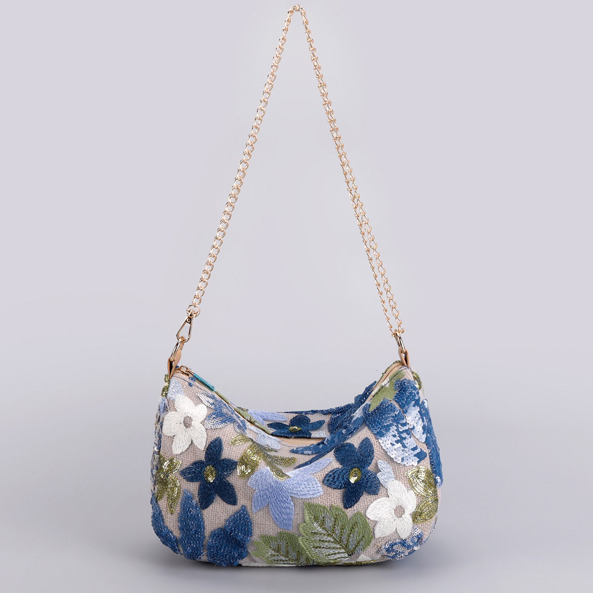 New Cross-border Sequin Embroidery Floral Chain Shoulder Elegant Spring Summer Fashion Trendy Women's Crossbody Bag swissmilitary