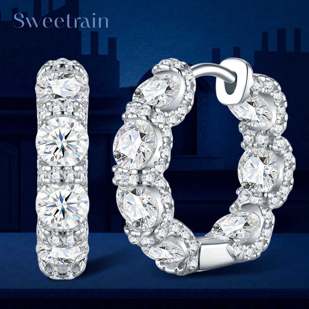 Stud Real 925 Silver Moisanite Earrings D Color 4mm Moissanite Diamond Hoops Earrings for Women Sparking Wedding Fine Jewelry X260921