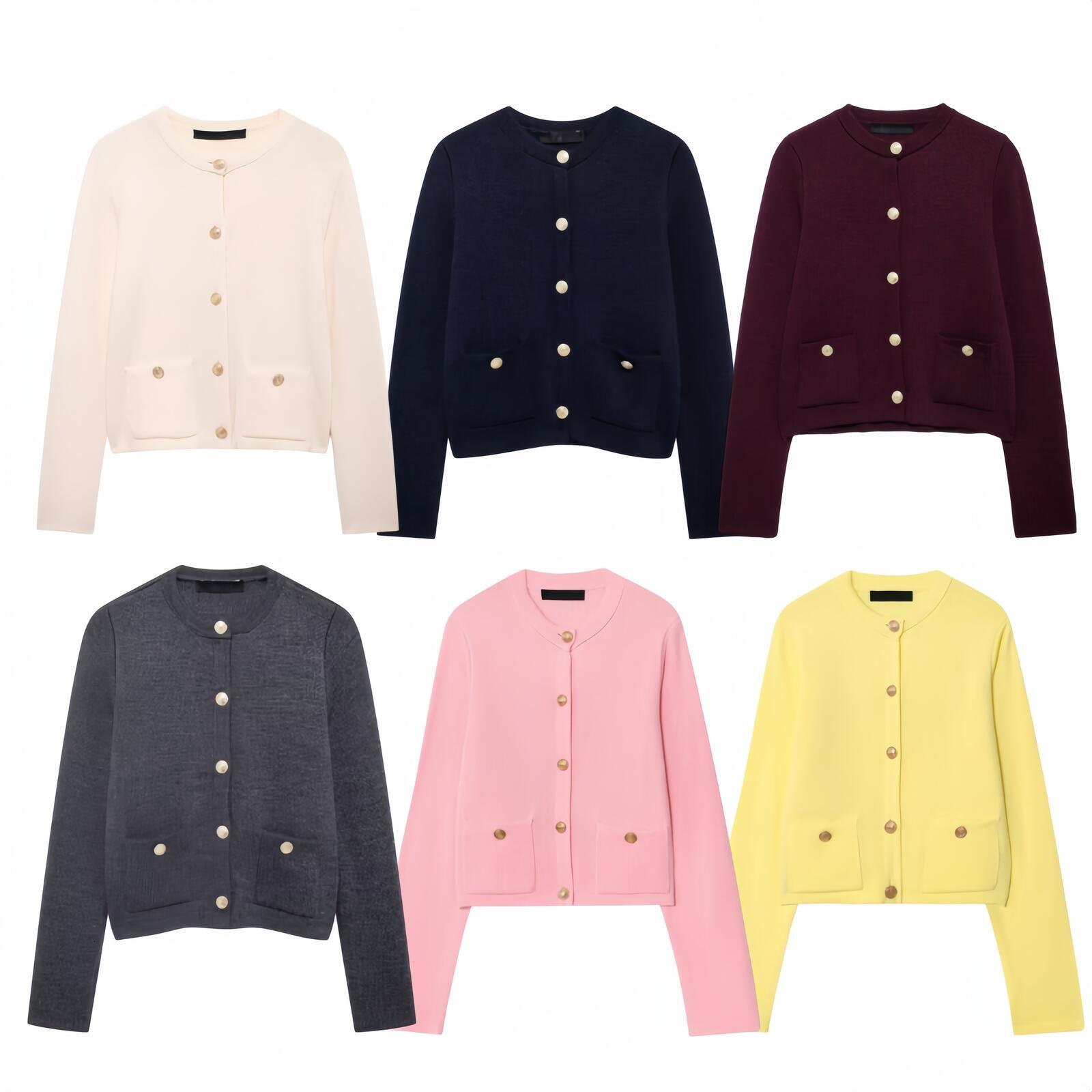Sweater Women Designer Clothes Women Cardigan Women Long Sleeved Autumn Round Collar Top Soft Fabric Single Row Buttons Fashionable Casual Style