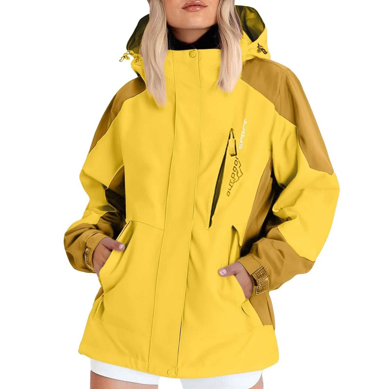Women's Jackets Autumn Women's Fashion Hiking Jacket Long-sleeved Hooded Coat Outdoor Waterproof Windproof Thin Mountaineering Jacket Coat