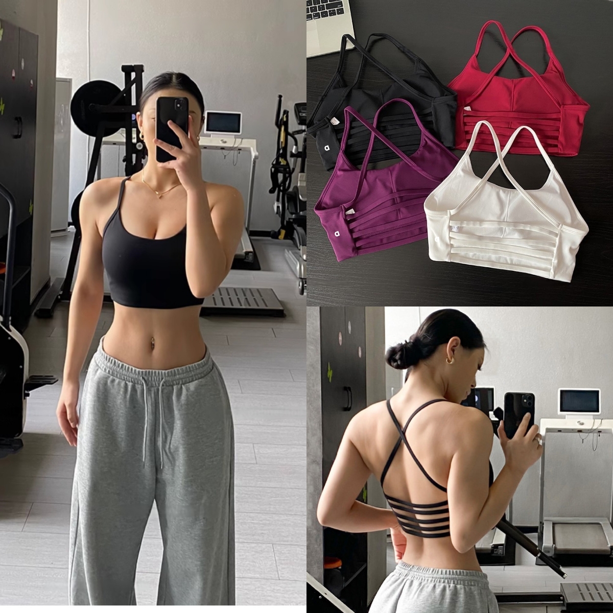 A2997 soutien-gorge de sport haut de gamme flatteur pour femmes avec bonnets rembourrés débardeur de Yoga rembourré vêtements d'entraînement sout