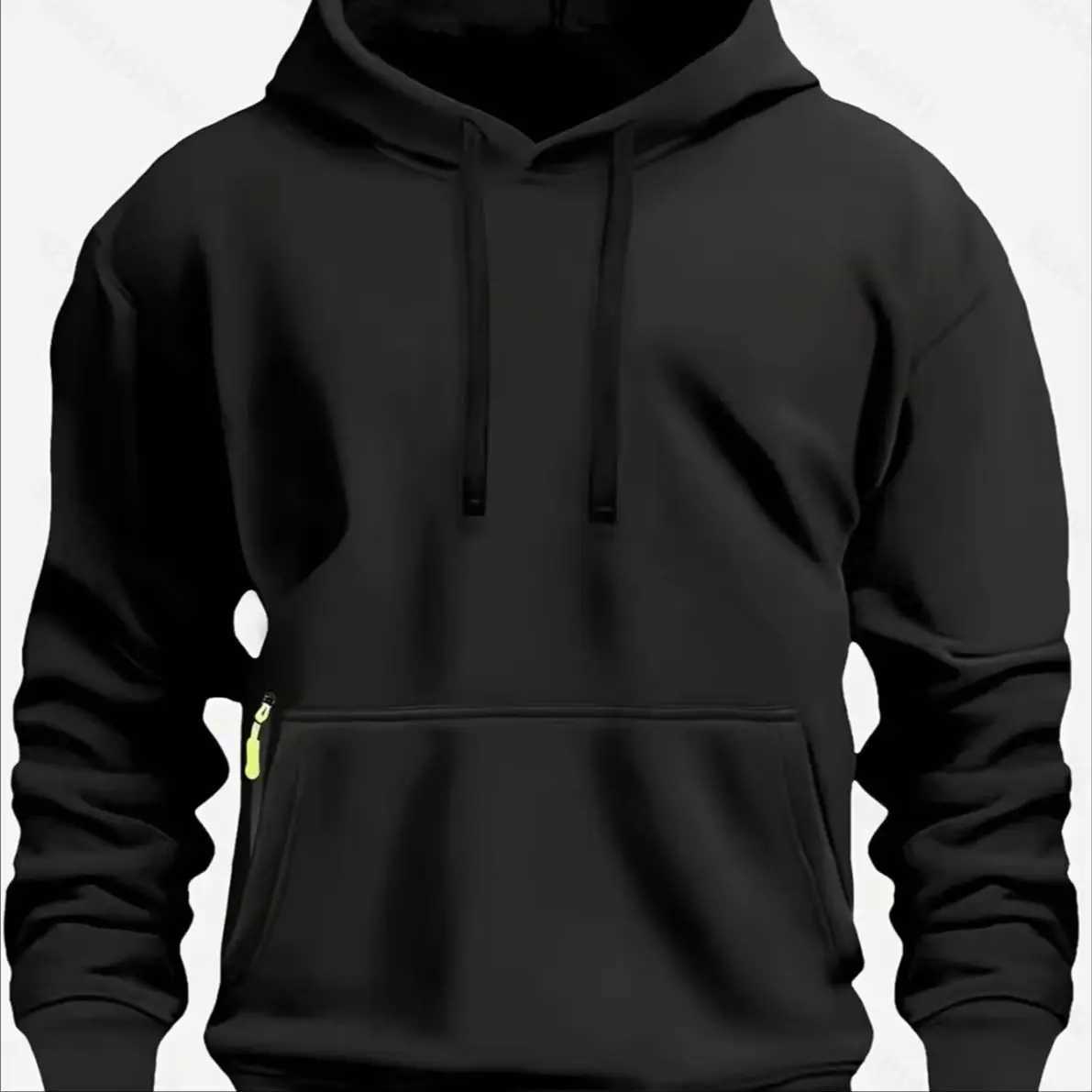 Men's Flce Hoodie High-Quty Solid Color Hooded Sweatshirt Fashionable Strt Style for Fall/Winter Male Casual Wear S2609223BM4