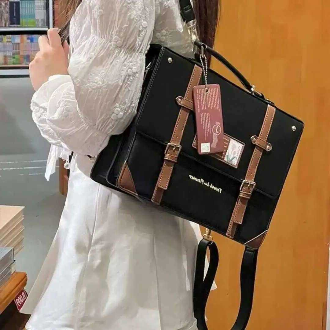 Stile Y2K Zaino stile preppy di grande capacità Zaino Ita Lolita Borsa a tracolla trasparente moda fai da te Display Borsa a tracolla Borsa carina H