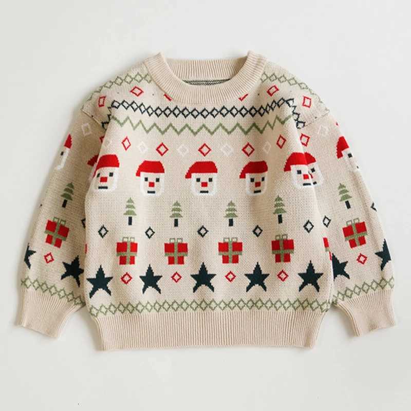 Santa Winter Pullover Claus Autumn Gift Baby Girls Sweaters New Year Kids Boys Girls Christmas Print Knitting Pullovers Children Sweaters C260921