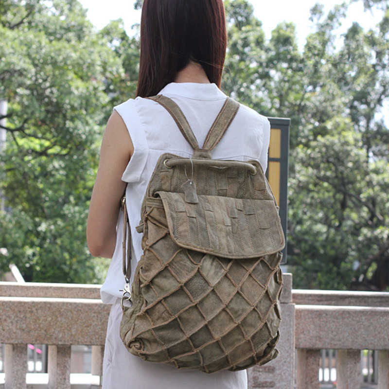 New 2026 Backpack Style Genuine Leather Women's Backpack Handbags Portable Tote Bag Soft Thick Cowhide Large Capacity Shoulder M H260922