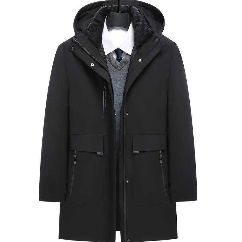 Hooded Parkas Business Men's Down Parkas Men Thick Winter Big Hood Collar Warm Parka Waterproof Windproof Top Quality White Duck Down Jacket Me