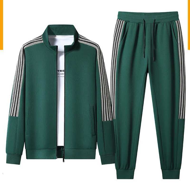Tracksuits Mens Casual Men's Striped Sports Suit Mens Two-Piece Cardigan Zipper Sportswear Spring And Autumn Mens Sportswear Sports Suit J26092