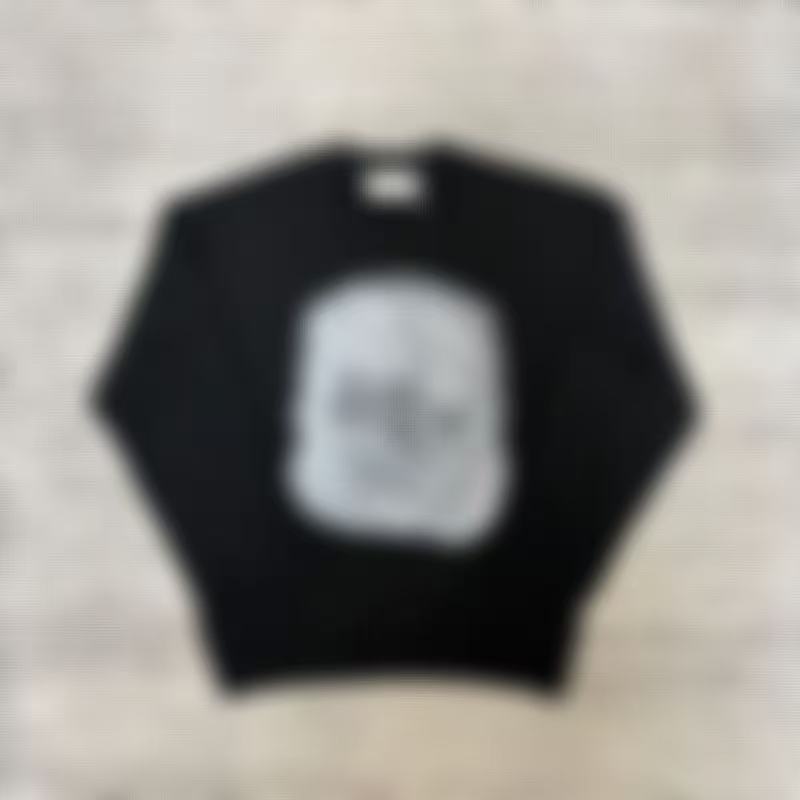 T-shirt pull de style rétro américain pour hommes avec motif rayé avec graphiques alphanumériques - Veste spacieuse à col ras du cou-1