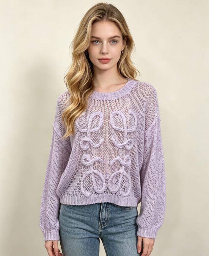 Women's Sweaters Luxury Crew Neck Knit clothes Loose Long Sleeved Pullovers Designer Sweater Soft Sweet Casual Jumper Tops