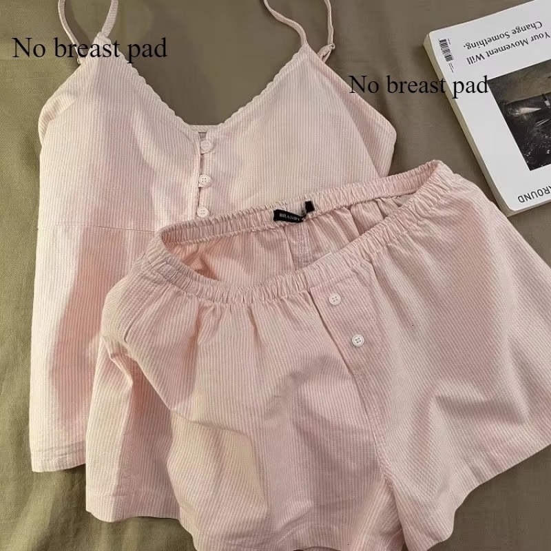2025 Cotton Sleepwear Women's Summer Short Sleeved Shorts Cute Home Clothing Set yy260920