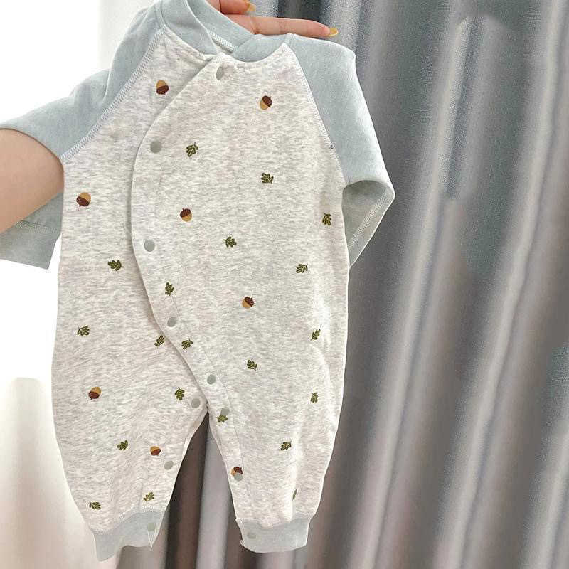 Fullmonth baby's super stylish and cute autumn and winter thermal clothing printed infant romper for going out baby jumpsuit Q260919