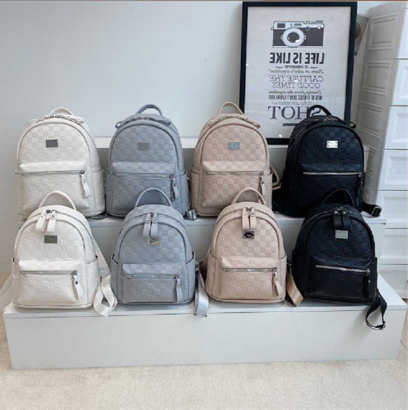 Zaino da donna di stile di alta qualità Borse a tracolla con doppia cerniera in pelle scozzese di moda Zaino da viaggio ad alta capacità Borsa da sc