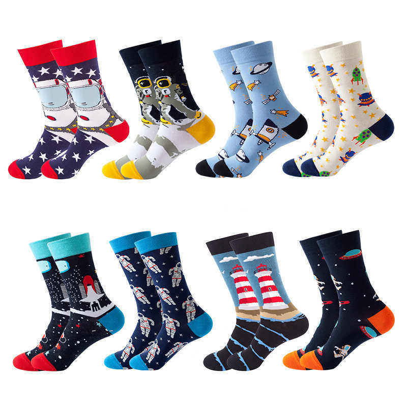 Autumn and winter new fashion personality starry sky trend socks children's hip hop middle tube socks cotton T260922