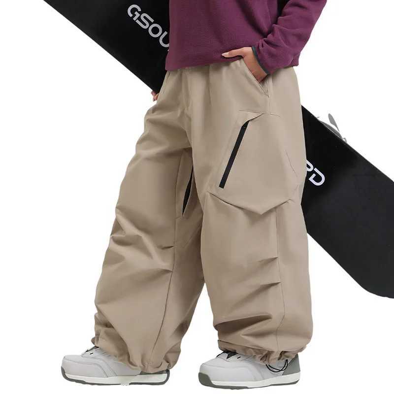 Gsou Snow Men's Women's Snowboard Pants Waterproof Windproof Ski Trousers Thermal Winter Workwear Loose Fit Outdoor Sportswear R260921