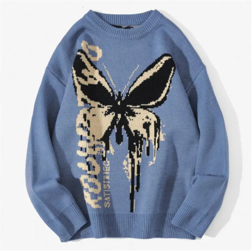 FGKKS Spring Fashion Sweater Men's Butterfly Pattern Knitted Warm Quality n Sweater For Male Pullover260921