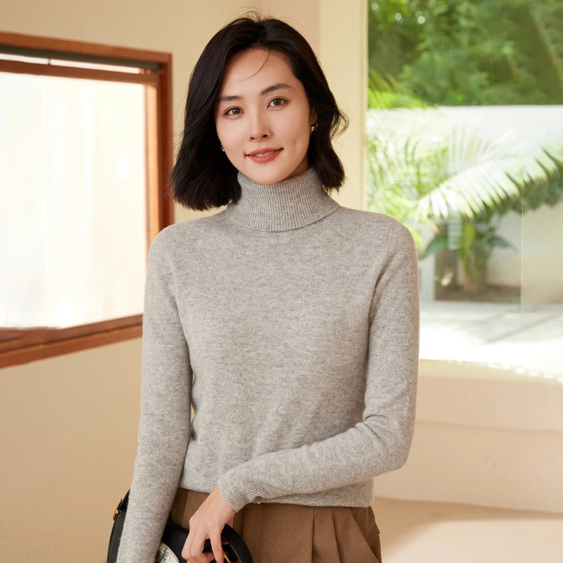 WinvyNee Women Clothing Merino Wool Sweater Casual Long Sleeve Tops Turtleneck Jumper Soft Warm Knitted Pullover Winter A1263006 260921