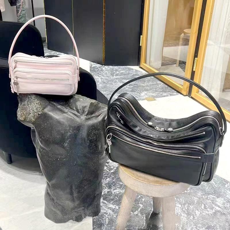 Soft Leather Multi Zip Camera Bag Shoulder Strap Luxury Casual Crossbody Handbag Women's Designer Purse Daily Fashionable Stylish Trendy Chic B